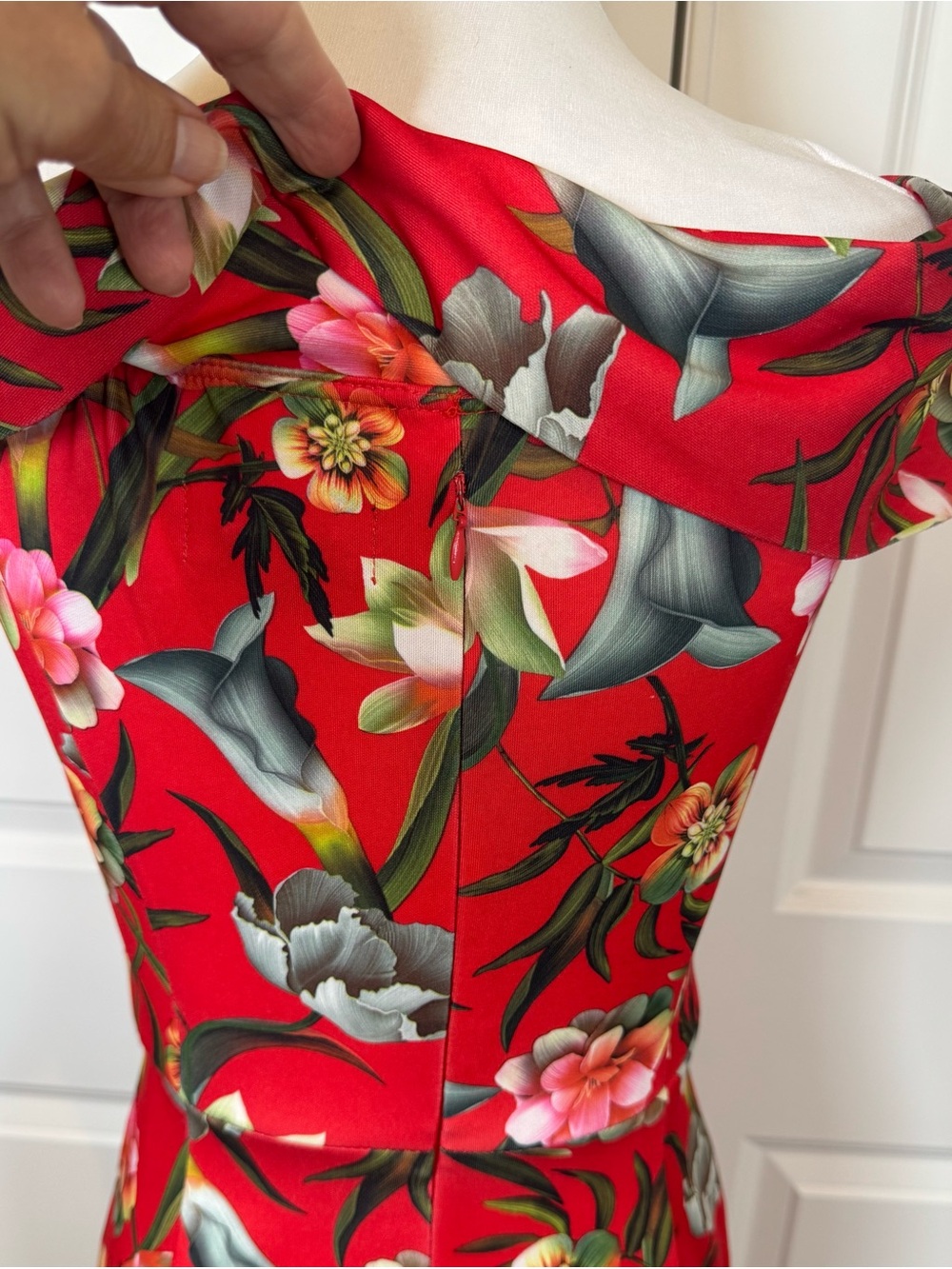 Alexia Admor Tropical Floral Resort Cruise Off Shoulder Sheath Dress Size 2 - Picture 5 of 10
